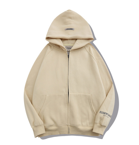 FOG Pullover Zipper Hoodie apricot