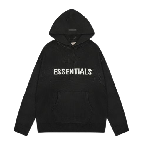 FOG Double Line Jacquard Wool Hoodie Black