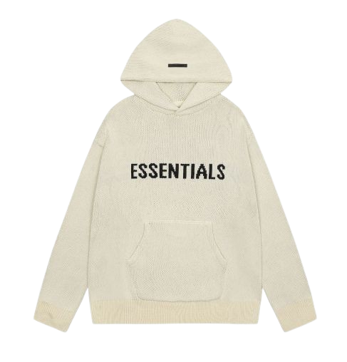 FOG Double Line Jacquard Wool Hoodie Black Cream
